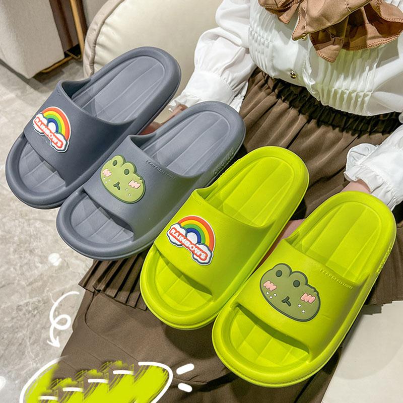 Soft Slippers Women Summer Outdoor Wear Home Indoor Bath Non-slip Thick Bottom Home Couple Cute Sandals Men