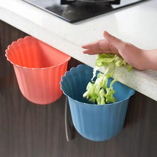 3Pcs Kitchen Wall-mounted Trash Can Flower Pots Kitchen Waste Countertop Trash Can Cabinet Door Hanging Do Not Bend Down Trash Can Home Organizer