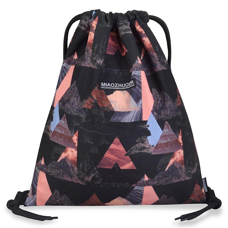 Colorful Casual Unisex Multi-layer Canvas Backpack Travel Drawstring Closure Large-capacity Sports Waterproof