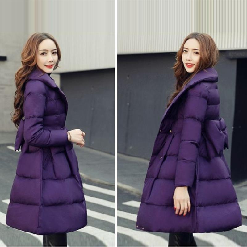 Women's Solid Color Down Jacket Mid-length Down Jacket Winter Korean Style Loose Coat Warm Stand-collar Down Jacket Quilted Jacket