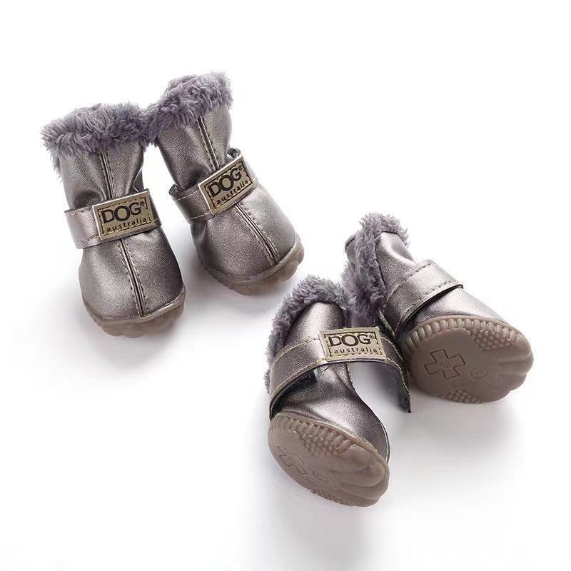 Dog Shoes Teddy Cotton Shoes Autumn and Winter Pet Snow Boots Non-slip Small Dogs Warm and Velvet Puppy Bichon Hiromi Pet Dogs Cat Walking Shoes