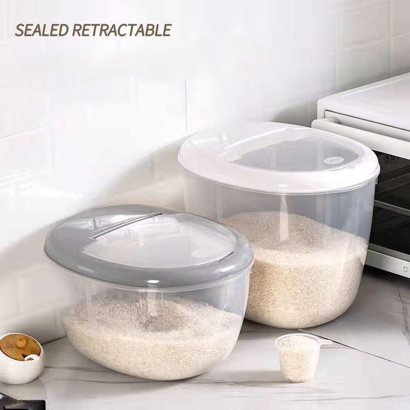 5kg/10kg/15kg Kitchen Rice Bucket Insect-proof and Moisture-proof Rice Storage Box Household Sealed Case and Rice Box Storage Organizer