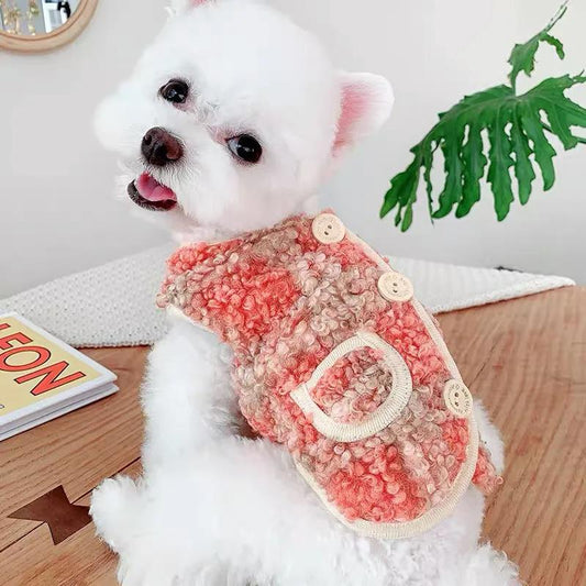 Autumn and Winter Clothes Pet Vest Bichon Teddy Cat Small Dog Puppy Clothes Dog Coats Jackets Soft Fleece Warm Thick Sleeveless Jumpsuit Outdoor Cloth