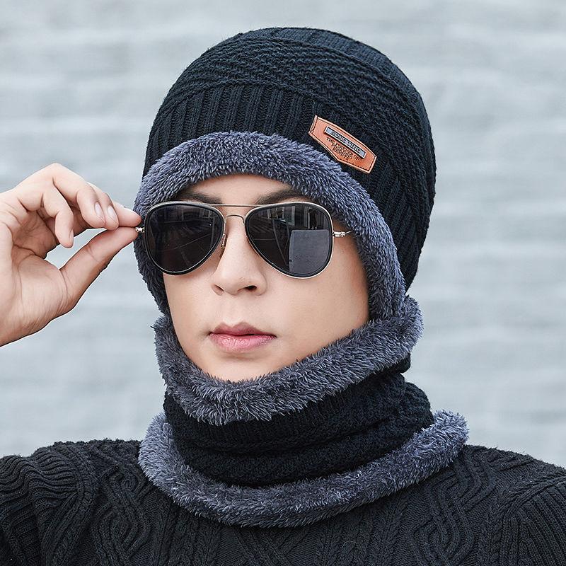 Neck Warmer Winter Hat Scarf Knit Beanie Cap for Men and Women Thick Knitted Arrow Sign Hat