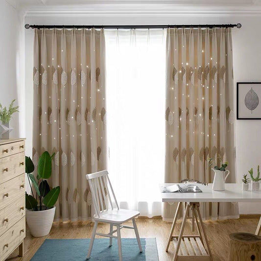 1/2pcs  Modern Double Curtains for Living Room Hollow Stars  Curtain for Bedroom Shade Curtain Tulle Cloth