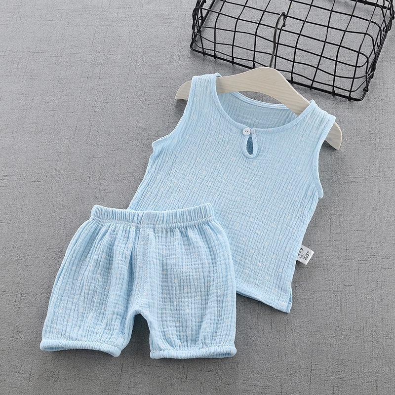 Cotton Baby Sets Leisure Sports Boy and Girl T-shirt + Shorts Sets Toddler Clothing Baby Boy and Girl Air Conditioning Clothes