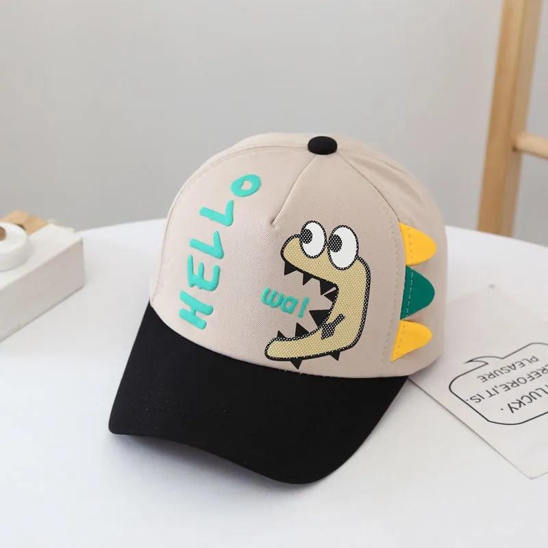 Children's Dinosaur Cartoon Baseball Hat Spring Autumn Thin Outdoor Casual Cap for Boys and Girls Child's Sunscreen Peaked Cap Sun Hat