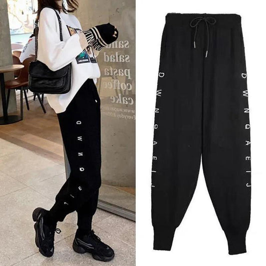 Extra Large Size 300 Kg Fat Girl Autumn and Winter Wide-leg Harem Pants Female Fat Sister Loose High Waist Slim Casual Pants