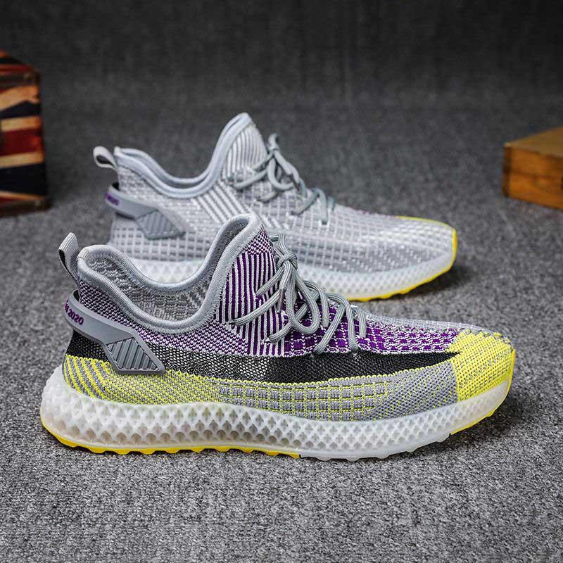 Plus Size 39-44 Summer Men Sneakers Lightweight Breathable Basketball Running Shoes Deodorant Flying Woven Mesh Black Sports Shoes