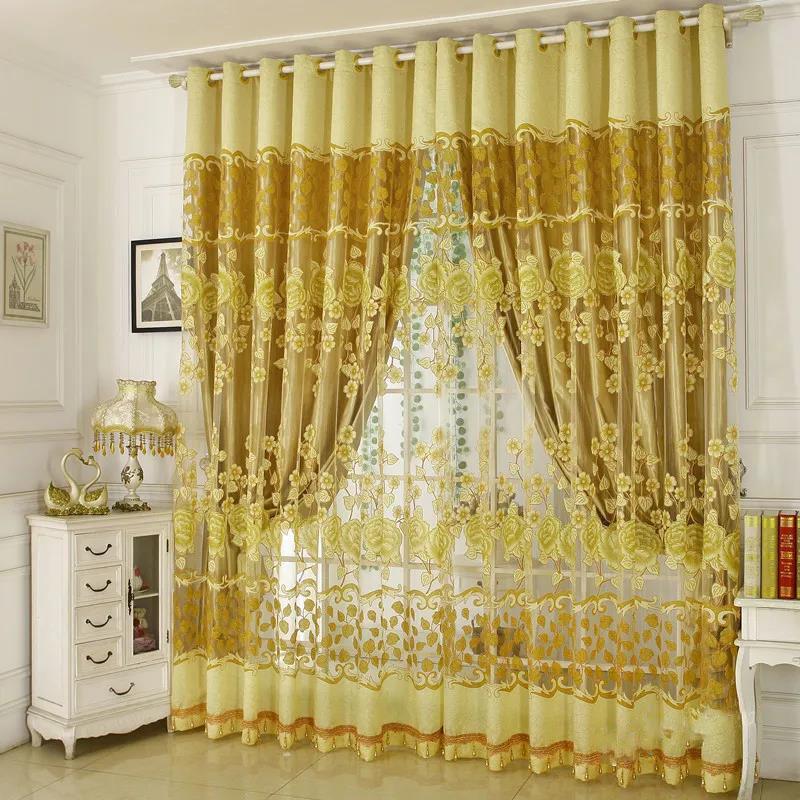 High-end Double-layer Finished Perforated Curtains, Shading Fabric Curtains for Living Room and Bedroom Balcony (150×270cm)