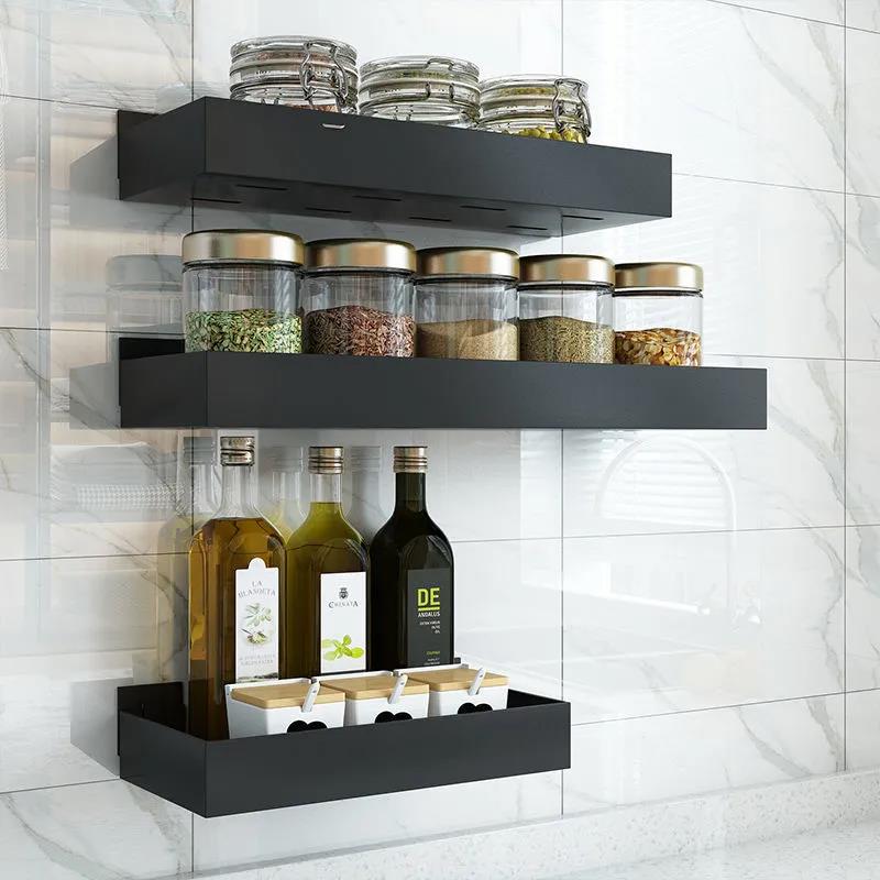 Kitchen Rack Hanging Wall Household Seasoning Storage Housing Bathroom Toiletries Finishing Storage Rack