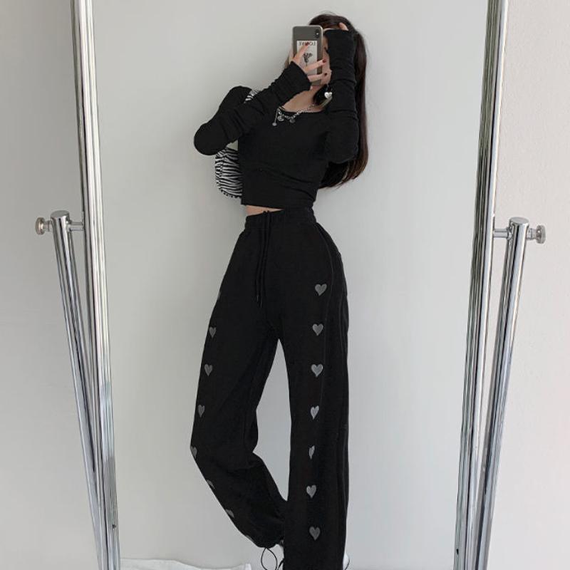 Women's Casual Sports Pants Summer Loose Thin Student Harem Pants Women's Drawstring Straight Leggings Trousers