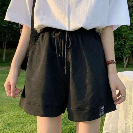 Five Points Wide Leg Sports Shorts Women's Summer Loose Casual Straight Shorts Ins Harajuku Style Pants Fitness Jogging Short Pants