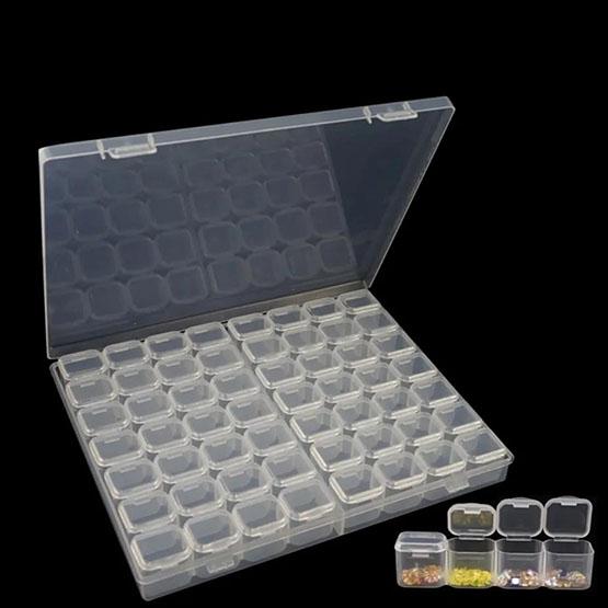 Nail Drill Box Alloy Drill Storage Box Rhinestone Jewelry Box 28 Grids 56 Grids Plastic Transparent Jewelry Storage Box