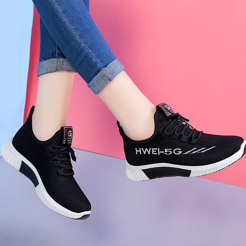 Spring and Autumn Sports Shoes Women's Lightweight All-match Casual Casual Breathable Soft-soled Running Shoes Sneakers