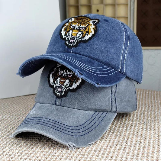 Tiger Embroidered Baseball Cap Men's Cotton Peaked Cap Cool Outdoor Travel Women's Spring and Summer Sun Hat Casual Sports Hat