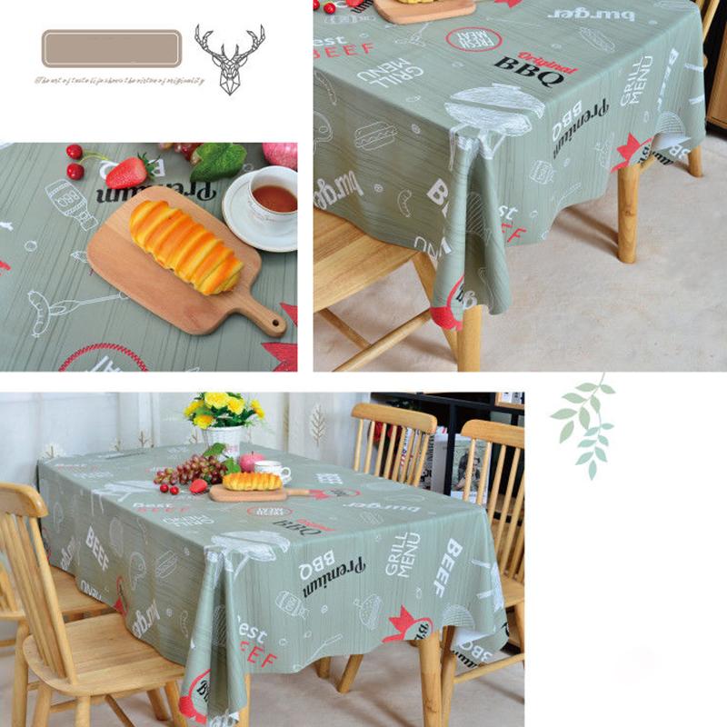 Pvc Table Cloth Rectangular Table Cloth Waterproof and Oil-proof Disposable Lace Bronzing Printing Coffee Table Mat Tablecloth Cloth