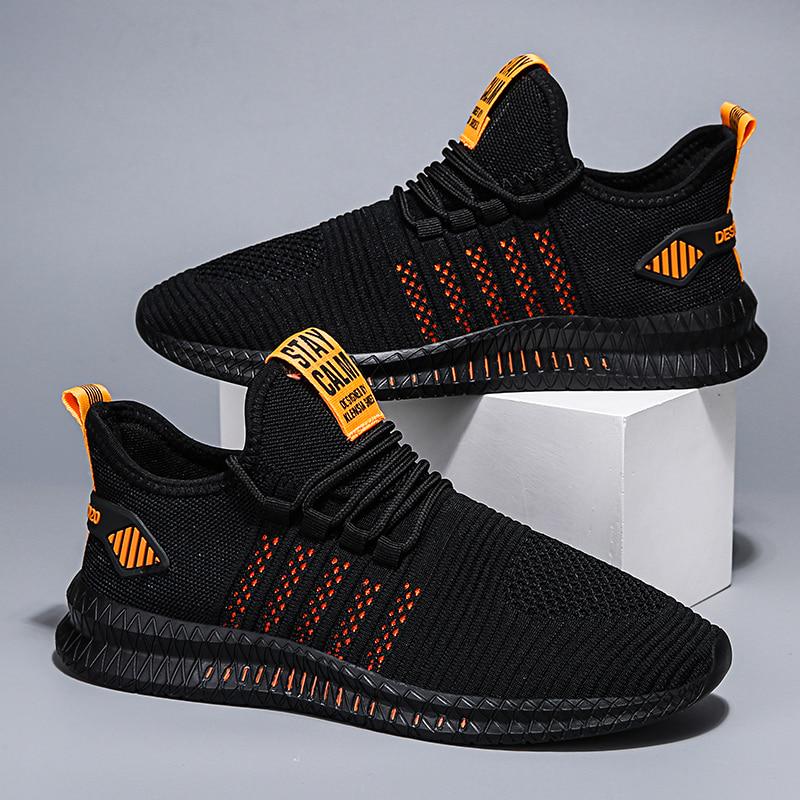 Plus Size 39-44 Men Running Shoes Lightweight Sneakers Breathable Outdoor Sports Shoes Comfortable Deodorant Running Gym Shoes