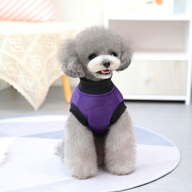 Dog Clothes Winter Teddy Bichon Small Dog Puppies Pet Cat Padded Vest Coat Autumn and Winter Clothes Warm Pet Dogs Cat Jumpsuit Vest Dogs Clothing