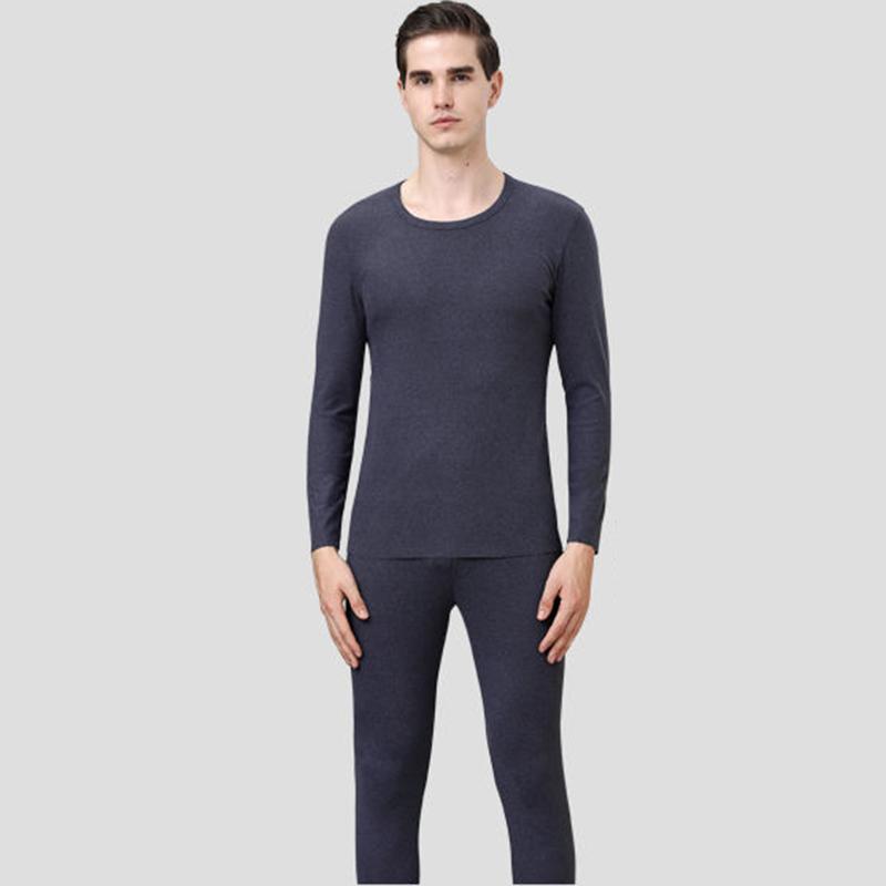 Men Winter Thermal Underwear O-neck Autumn Clothes Tight Suit Windproof Soft Long Sleeve High Elasticity Tracksuit Wearable Versatile Spring Pajamas