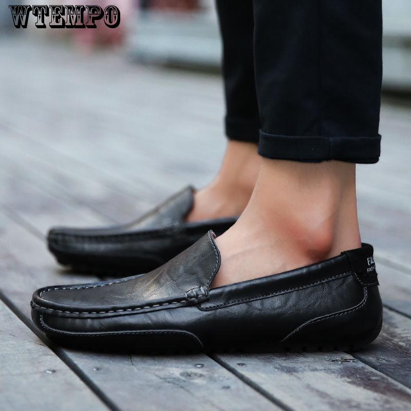 casual summer men shoes Mens Light Comfortable Flat Shoes Loafers leather Footwear sneakers