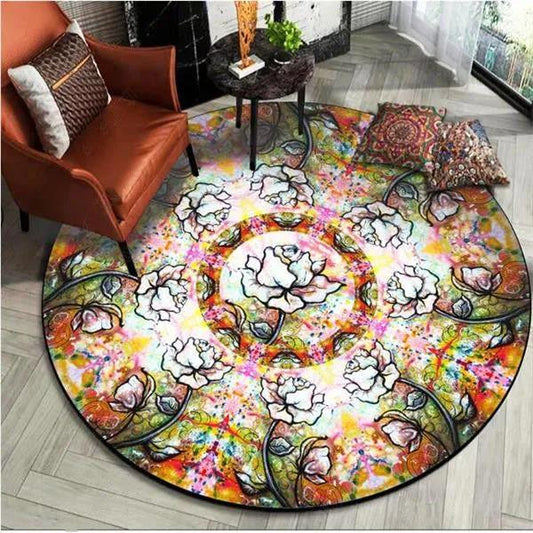 Classical Light Luxury Round Carpet Bed Bed Bed Bedside Hanging Basket Rocking Chair Lazy Sofa Living Room Non-slip Floor Mat