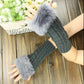 Women's Winter Plush Gloves Woolen Knitted Thickened Arm Sleeves Fake Sleeves Fingerless Mittens Half-finger Lengthened Hand Wrist Warmer Gloves