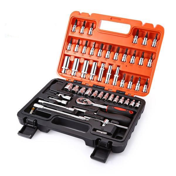 46 Pieces of Multifunctional Ratchet Wrench Socket Set Suitable for Car Bicycle and Motorcycle Repair Tools