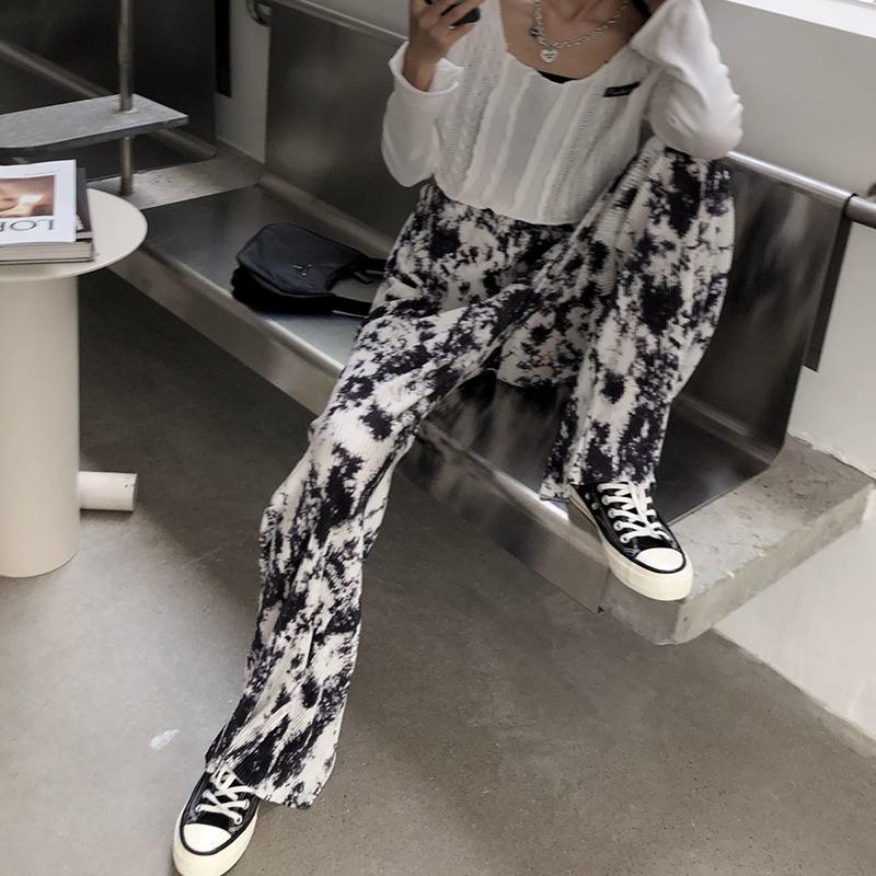 Wide Leg Pants Summer Thin Section Female Students Korean Graffiti Summer Casual Pants Women Loose Wild