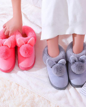 Autumn and Winter Cotton Slippers Indoor Non-slip Soft-soled Shoes Keep Warm Simple Plush Cotton Shoes Fashionable and Cute