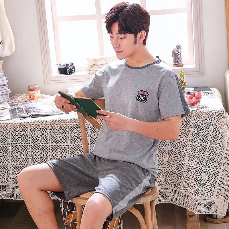 Summer Men's Pajamas Cotton Plus Size Summer Homewear Short Sleeve Youth Thin Half Sleeve