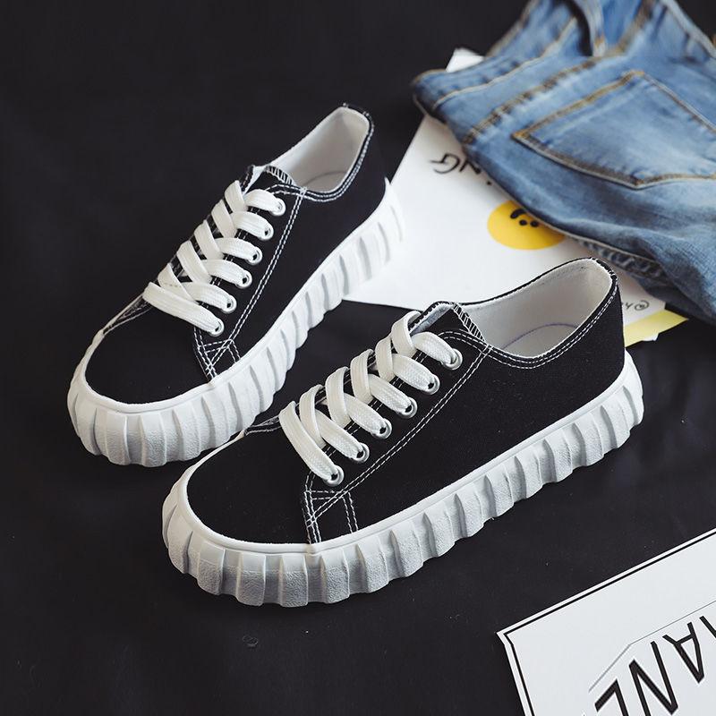 Korean Version of The Trend of All-match Canvas Shoes Women's Spring Casual Shoes Low-cut Student White Shoes