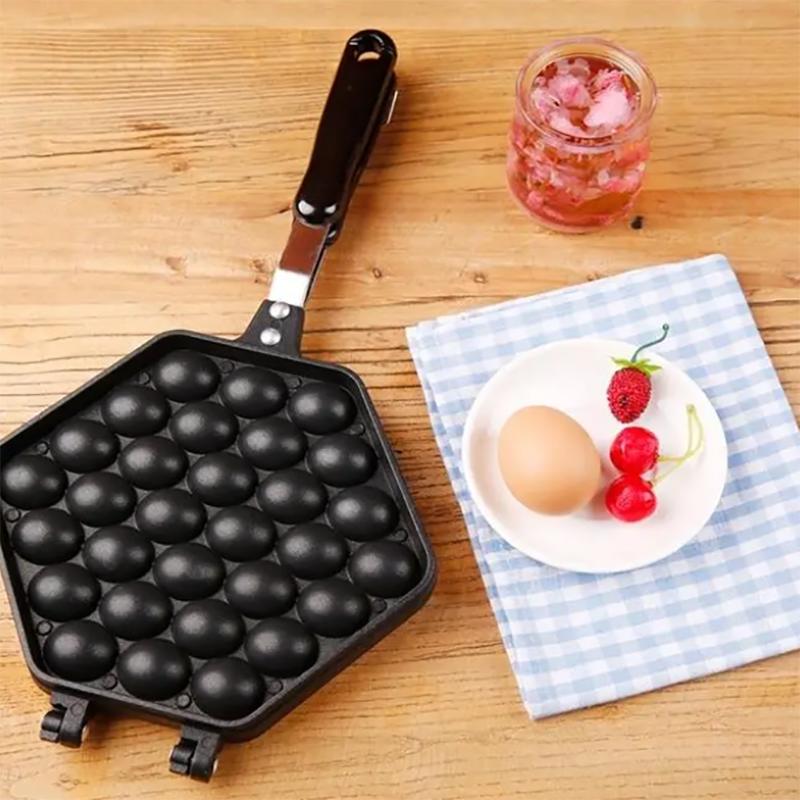 Waffle Maker Eggettes Pan Nonstick Egg Bubble Baking Mold Plate Tool Gas Stoves