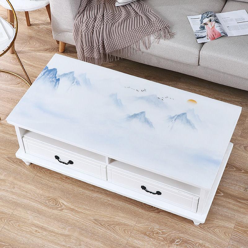 Pvc Coffee Table Mat Rectangular Tablecloth Waterproof and Anti-scald Oil-proof Soft Glass Desktop Protective Film TV Cabinet Dining Table Mat