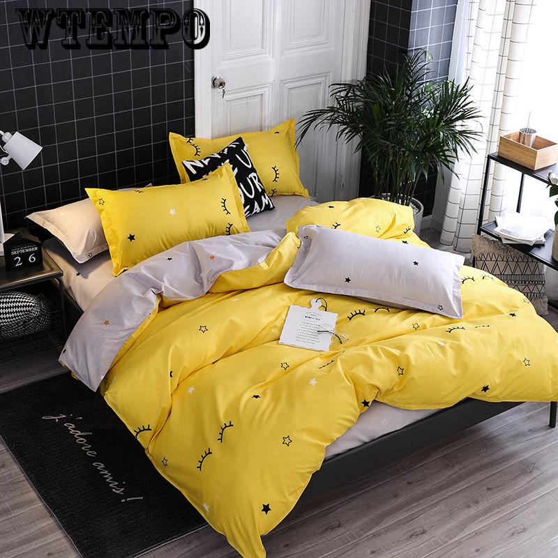 Sheet Pillowcases Bedclothes 4pcs Bedding Set Queen Size Duvet Cover Bed Set