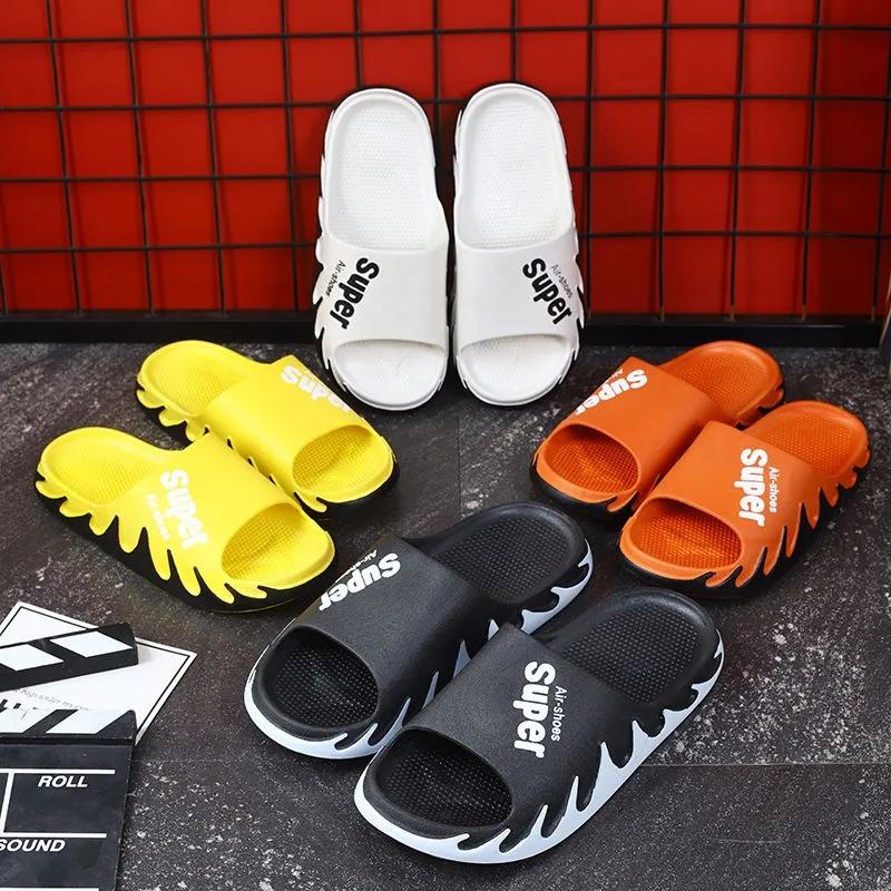 Unisex Slippers Summer Household Thick Bottom Couple Bathroom Bath Non-slip Flip-flops Men's Soft Bottom Indoor Sandals Women's Personalized Slippers