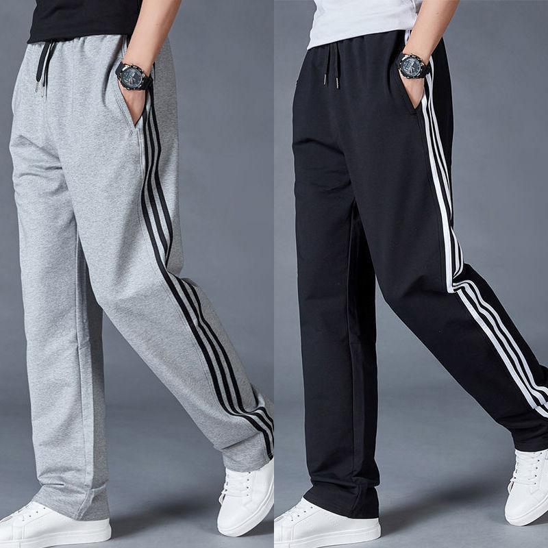 Spring and Autumn Sports Pants Men's Straight Loose Striped Casual Pants Plus Size All-match Trousers