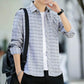 Men's Plaid Shirts Long Sleeve Trend Slim Shirts Youth Handsome All-match Lapel Shirts Men's Business Tops Inner Shirts