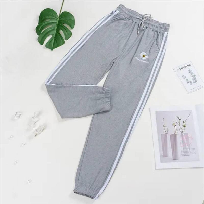 All-match Slim Slimming Simple Sports Pants Female Students Loose Nine-point Daisy Beam Thin Section