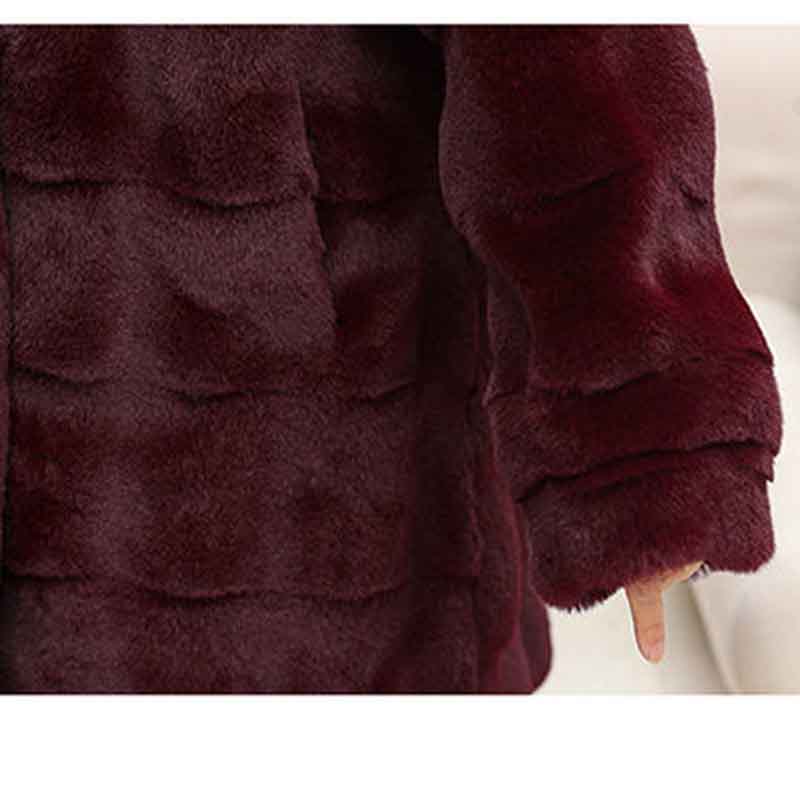 Faux Fur Coat Women's Mink Plush Thick Warm Middle-aged and Elderly Coat