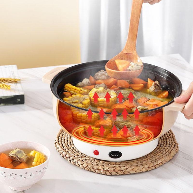 Electric Frying Pan Multi-function Electric Pot Student Dormitory Mini Electric Skillet Small Electric Pot Household Non-stick Pot