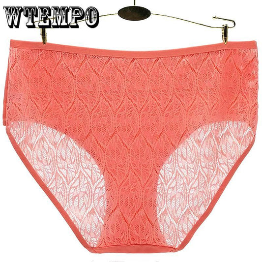 6 Pcs/Lot Transparent Hollow Short Ladies Low Waist Underwear Sexy Lace Seamless Briefs Thong