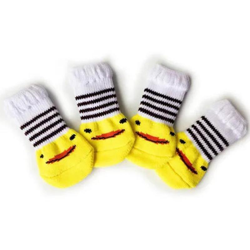 4 Packs of Dog Socks Anti-scratch Anti-dirty Non-slip Foot Cover Teacup Dog Teddy Cat Shoes Pet Dog Shoes Socks Comfy Walking Shoes Dog Cat Boot Socks