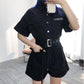 Hip-hop Style Women Sexy Black Cool Girls Jumpsuits Rompers Spring and Summer Short Sleeve Casual Vacation Office Home