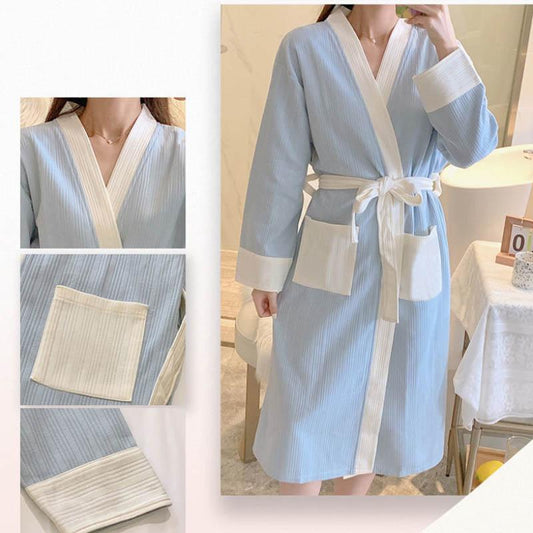 Spring and Autumn Ladies Nightgown Long Tether Sweet Loose Design Night Skirt Thin Homewear Yukata