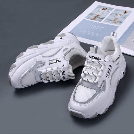 Sports Shoes Women Spring Summer Thick-soled High-rise Platform Sneakers All-match White Shoes Travel Shoes