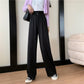 WTEMPO Women's High Waist Casual Pants Super Long Elastic Waist Straight Loose Casual Daily