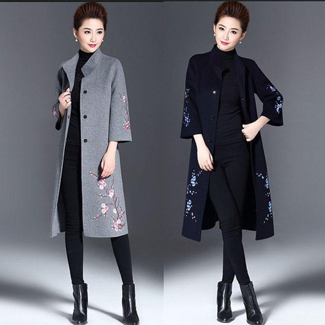 2019 Women Ladies Coat Autumn Winter Lapel Slim Long Coat Jacket Parka Outwear Wool Overcoat