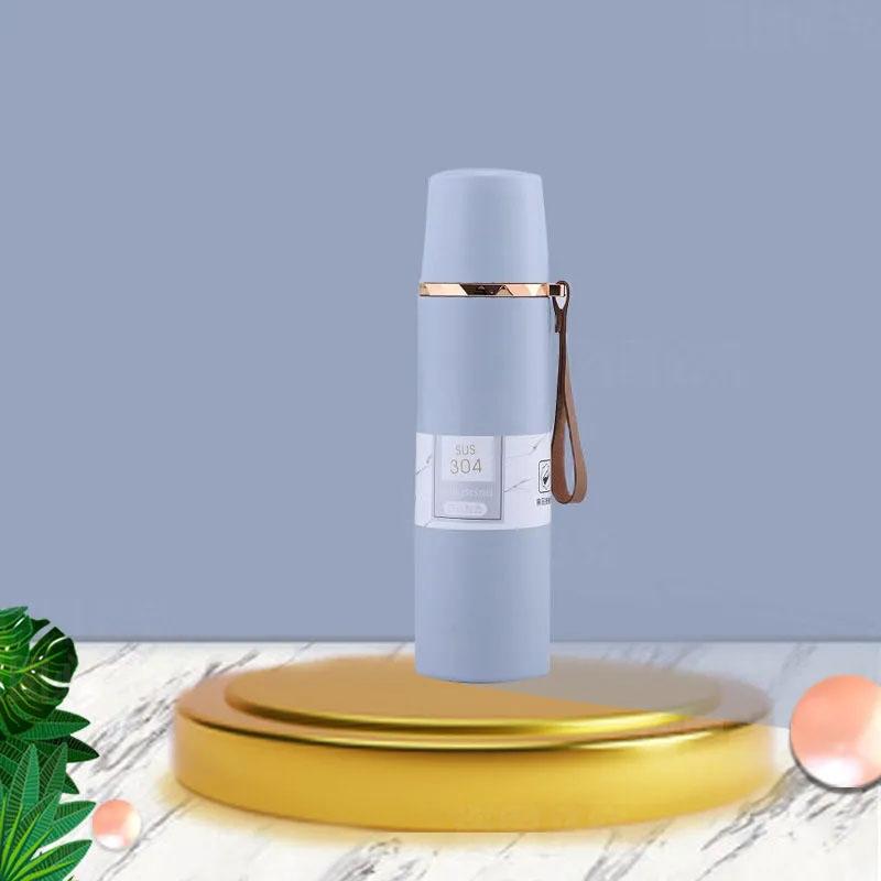 304 Stainless Steel Heat Preservation Handle Double Cover Portable Men and Women Style Simple Portable Water Cup