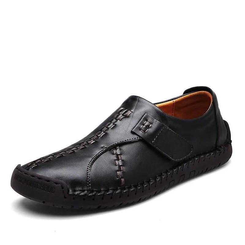 Men's Cowhide Leather Shoes Casual Slip-On Leather Shoes Genuine Leather Men's Shoes Driving Shoes Soft Sole Breathable Loafers